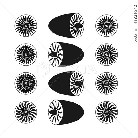 Aircraft jet engine and blades of turbine vector 43326542