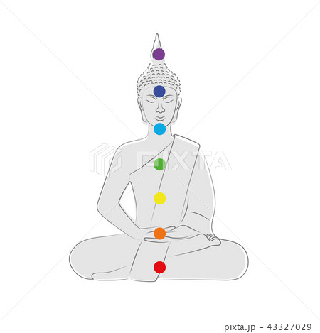 buddha silhouette colorful chakra points buddha silhouette colorful chakra points 43327029
