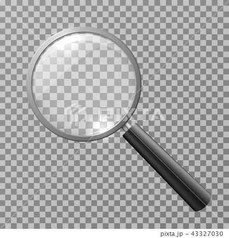 Realistic magnifying glass isolated on checkered background vector illustration 43327030