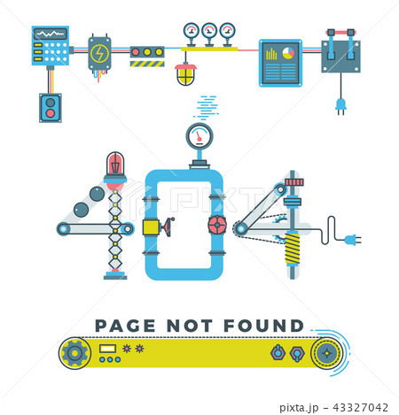 Page not found error 404 vector concept with robots and machinery 43327042