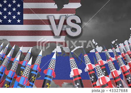 USA and Russia flags. 3D render 43327688