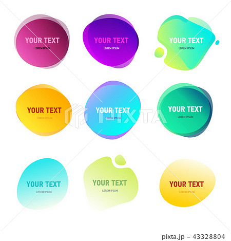 Abstract round shapes for your text. Gradient vivid colors effect. Duotone style circles. Logo 43328804