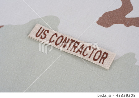 US CONTRACTOR branch tape on desert uniform 43329208