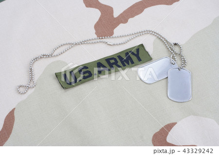 US ARMY branch tape with dog tags US ARMY branch tape with dog tags 43329242