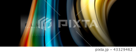 Fluid colors abstract background colorful poster, twisted liquid design on black, colorful marble or 43329462