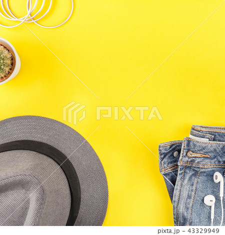 Overhead view of woman casual outfit 43329949