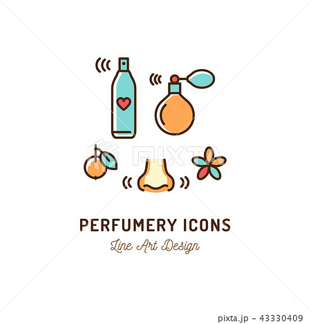 Perfumery Icons Perfume Deodorant Smelling のイラスト素材