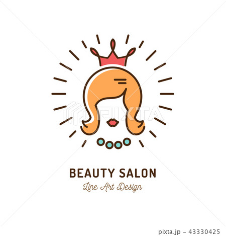 Beauty salon icon, Queen beauty logo, Hairdressing salon symbol. Silhouette of a woman with a crown 43330425