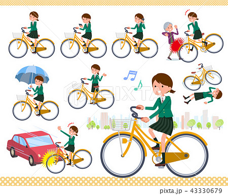 flat type school girl Green Blazer_city cycle 43330679