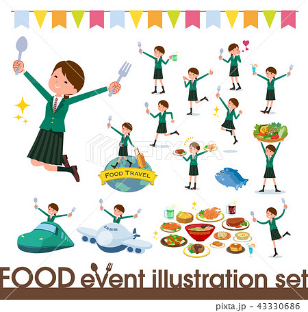 flat type school girl Green Blazer_food festival 43330686