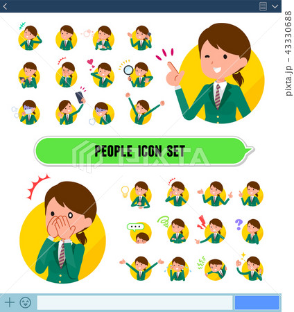 flat type school girl Green Blazer_icon 43330688