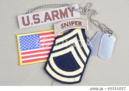 US ARMY Sergeant First Class rank patch sniper tab US ARMY Sergeant First Class rank patch sniper tab 43331057