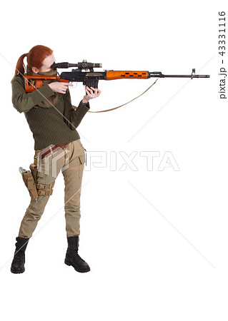 girl sniper with SVD sniper rifle girl sniper with SVD sniper rifle 43331116
