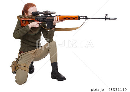 girl sniper with SVD sniper rifle girl sniper with SVD sniper rifle 43331119