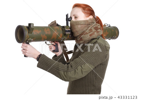 girl mercenary with RPG rocket launcher girl mercenary with RPG rocket launcher 43331123