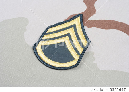US ARMY Staff Sergeant rank patch on uniform 43331647