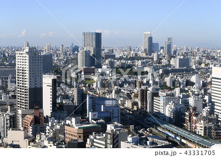 日本の東京都市景観　池袋や新大久保などの街並みを望む 43331705