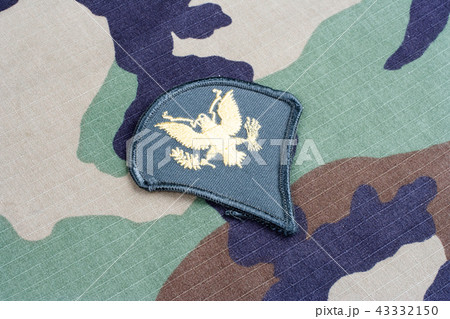 US ARMY Specialist rank patch on uniform US ARMY Specialist rank patch on uniform 43332150