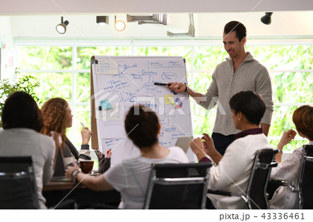 Businessman giving a presentation on future plans Businessman giving a presentation on future plans 43336461