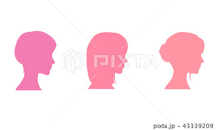 横顔女性のシルエットイラストのイラスト素材 43339209 Pixta