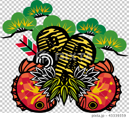 めでたい縁起物のイラスト素材