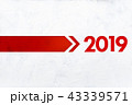 2019 new year background.Red text with texture. 43339571