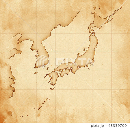 手描き　地図　古地図　テクスチャー 43339700