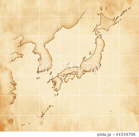 手描き　地図　古地図　テクスチャー 43339706