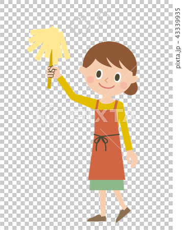 女性　掃除　はたき 43339935