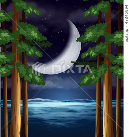 A crescent moon in the sky 43345994