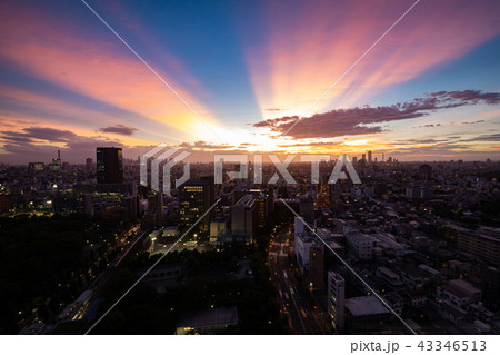 【東京・夕焼け】薄明光線 【東京・夕焼け】薄明光線 43346513