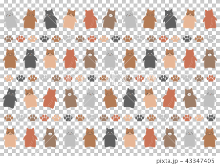 Cats 猫と肉球 背景イラスト 43347405