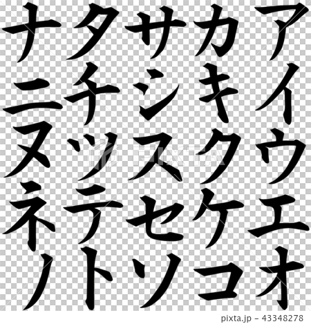 カタカナ文字 ア行 ナ行のイラスト素材