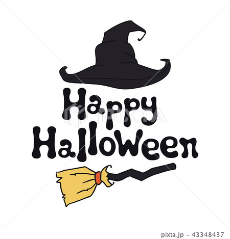 Happy Halloween theme. Handdrawn lettering phrase. Design element for Halloween. Vector handwritten 43348437