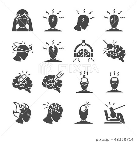 Headache icon set. 43350714