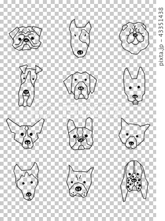 Dog breed monochrome vertical Dog breed monochrome vertical 43351438