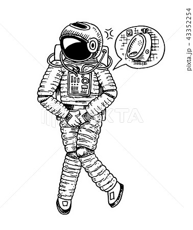 Astronaut spaceman with wc restroom symbol. astronomical galaxy space. cosmonaut explore adventure 43352254