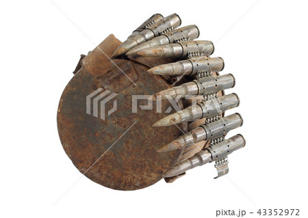 old rusty machine gun ammunition case 43352972