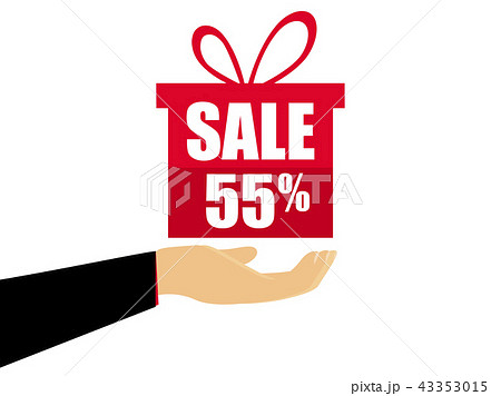 Gift box on the hand with a 55 percent discount 43353015