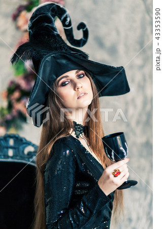 Halloween Witch in Black Dress Halloween Witch in Black Dress 43353590