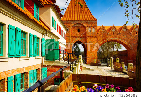 street in old town of Torun,  Poland 43354588