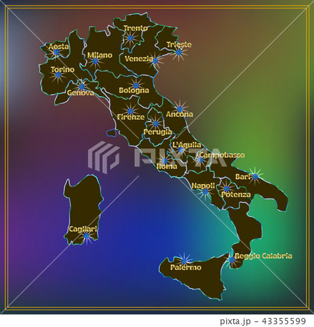Italy map illustration. 43355599