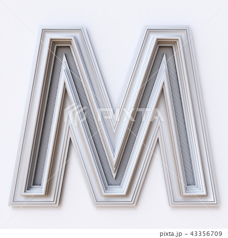 White picture frame font Letter M 3D 43356709