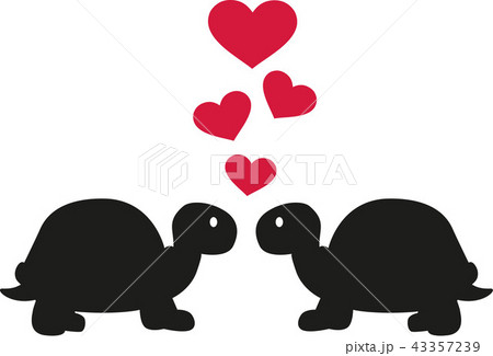 turtle_love_2c.epsのイラスト素材 [43357239] - PIXTA