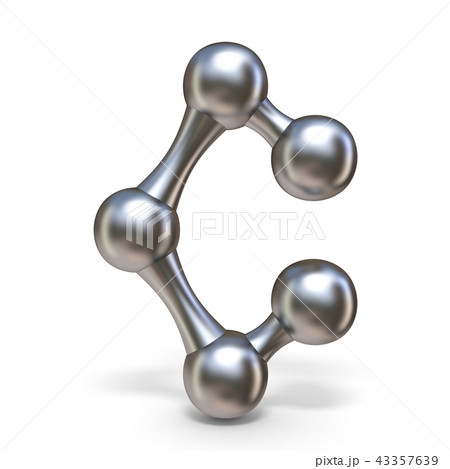 Steel molecular font Letter C 3D Steel molecular font Letter C 3D 43357639