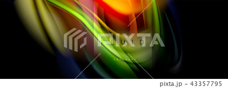 Rainbow fluid abstract shapes, liquid colors design, colorful marble or plastic wavy texture 43357795