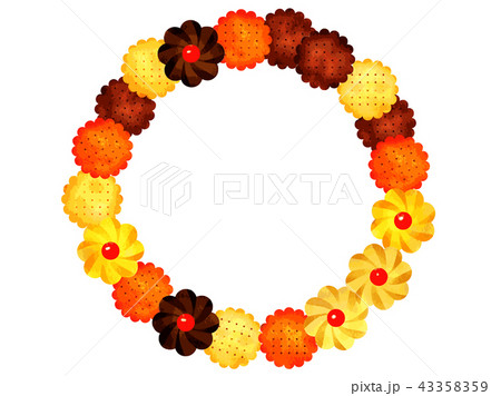 クッキーとビスケットのフレームのイラスト素材