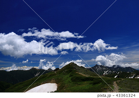 北アルプス水晶岳山頂への道から 槍ヶ岳へ続く裏銀座コース 北アルプス水晶岳山頂への道から 槍ヶ岳へ続く裏銀座コース 43361324