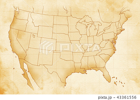 手描き 地図 古地図 テクスチャーのイラスト素材