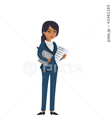 Successful black businesswoman with papers 43362165